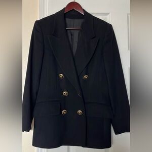 Vintage Wool/Cashmere Black Blazer Sz EU 38